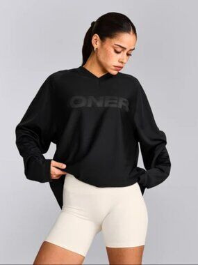 Oner Active Oversized V Neck Long Sleeve Jersey with Oner Graphic